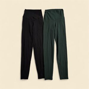 Aerie Black and Green High-Rise Leggings • Bundle of 2